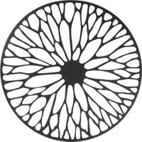 Trento Large Black Metal Floral Design Wall Art - Black