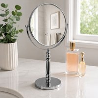 Rho Vanity Reversible 5x Magnification Table Mirror - Silver