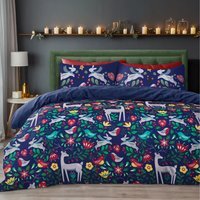 Woodland Scandi Duvet Set  - Navy / Duvet cover & 2 pillowcases / King - thumbnail 1