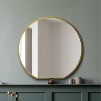 The Circulus Gold Flat Bottom Circular Wall Mirror - Gold / 120cm
