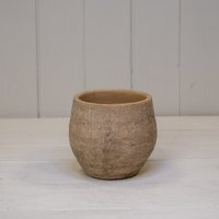 Sturdy Small Grey Cement Planter for Home Decor - Brown
