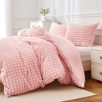 Super soft luxury faux fur box Duvet - Pink / 150cm