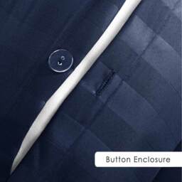 Satin Stripe Duvet Covers - Navy / Superking - thumbnail 4