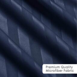Satin Stripe Duvet Covers - Navy / Superking - thumbnail 3