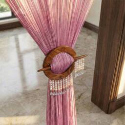 Homescapes Polyester String Curtain - Pink - thumbnail 3