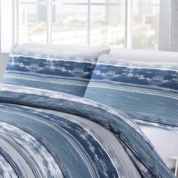 Modern Stripe Brooklyn Duvet Set - Blue / Single - thumbnail 2