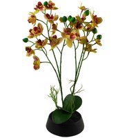 43cm Artificial Orchid in Ceramic Planter - Yellow