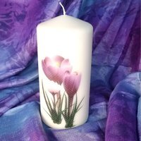 Spring Pillar Candle - White / Crocus 2