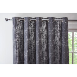 Agadir Jacquard Eyelet Curtains - Charcoal / 168cm / 229cm - thumbnail 3