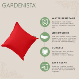 Outdoor Scatter Cushions for Garden Patio Furniture Pillows - Red / 4 - thumbnail 3