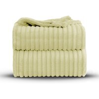 Snug Soft Chunky Ribbed Cord Plush Throw Blanket - Lemon / 150x200