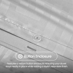 Premium Look Satin Geometric Patterened Duvet Set - Grey / Double - thumbnail 2