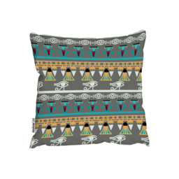 Tribal Art, Egyptian Vintage Ethnic Silhouettes Outdoor Cushion - Blue / 60cm - thumbnail 2
