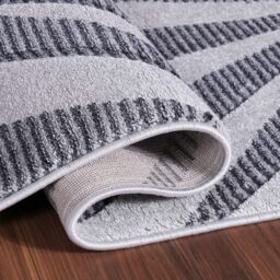 Valencia Modern Crystal Design Carved Area Rugs - Dark Grey / 60x220 cm Runner - thumbnail 5