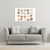 Round texture and floral icons in pastel colours Canvas Print - White / 41cm / 61cm - image 1