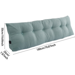 180cm Soft Polyester Fabric Wedge Headboard Pillow - Light Blue - thumbnail 2