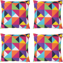 Technicolour Geometric Outdoor Cushion (Set of 4) - Pink - thumbnail 5