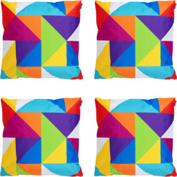 Technicolour Geometric Outdoor Cushion (Set of 4) - Pink - thumbnail 2