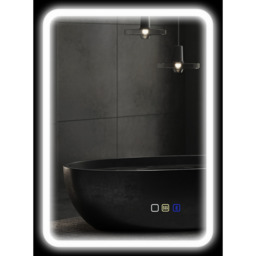 HOMCOM Bluetooth Bathroom Mirror with LED Lights Wall Mounted - Silver - thumbnail 2