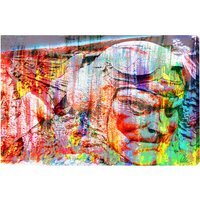 London Battle of Britain Head Graphic Art Wrapped on Canvas - Red / 46cm
