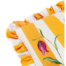 Marais Fritillaries Printed Chenille Cushion - Yellow / Polyester - thumbnail 4