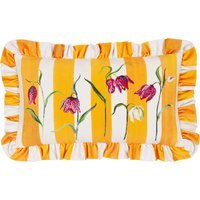 Marais Fritillaries Printed Chenille Cushion - Yellow / Polyester - thumbnail 1