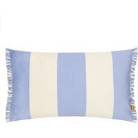 Araya Striped Velvet Cushion - Blue / 80 Polyester 20 Feather