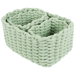 Set of 3 Rope Storage Baskets - Sage - thumbnail 3