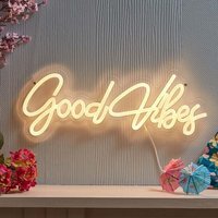 Good Vibes LED Neon Wall Art Sign - Warm White