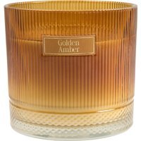 Golden Amber Large Ribbed Candle