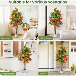 150cm Artificial Croton Plant - Green - thumbnail 3