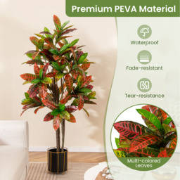 150cm Artificial Croton Plant - Green - thumbnail 2