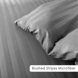Satin Stripe Duvet Covers - Grey / King - thumbnail 4