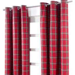 Prince Edward Tartan Ready Made Eyelet Curtain Pair - Prince Edward Tartan / 117cm - thumbnail 2