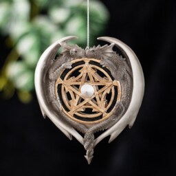 Dragon Magic Pentagram Hanging Ornament - Silver - thumbnail 3