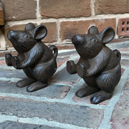 Cast Iron Mouse Decorative Doorstop - Brown / 2 - thumbnail 5