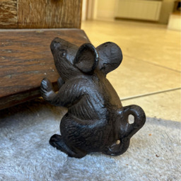 Cast Iron Mouse Decorative Doorstop - Brown / 2 - thumbnail 2