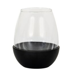 Neris Medium Candle Holder with Glass Goblet Elegant Home Decor - Black - thumbnail 3