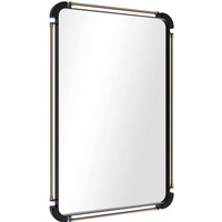 Industrial Large Rectangular Wall Mirror for Bedroom - Black - thumbnail 1