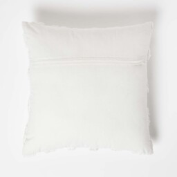 Homescapes Geometric Diamond Tufted Cotton Cushion - White - thumbnail 3