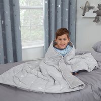 Star Teddy Fleece Weighted Blanket - Grey