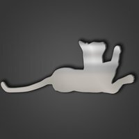 Abyssinian Cat Style 3 Silver Acrylic Mirror - Silver / 31.5cm