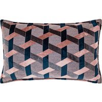 Delano Velvet Jacquard Cushion - Blush-Navy