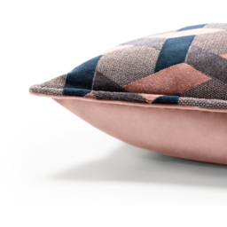 Delano Velvet Jacquard Cushion - Blush-Navy - thumbnail 2