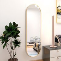Oval Metal Full Length Wall Mirror Home Decor - Gold - image 1