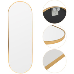 Oval Metal Full Length Wall Mirror Home Decor - Gold - thumbnail 4
