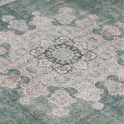 Green Vintage Washable Rug - Green / 230 x 160cm - thumbnail 4