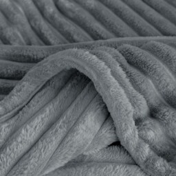 Snug Soft Chunky Ribbed Cord Plush Throw Blanket - Silver / 200x240 - thumbnail 2