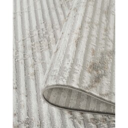 Perla Modern Abstract Linear Living Room Area Rug Metallic Sheen Molten-Grey - Grey / 170cm - thumbnail 4