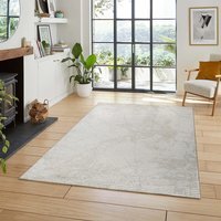 Perla Modern Abstract Linear Living Room Area Rug Metallic Sheen Molten-Grey - Grey / 170cm - thumbnail 1